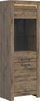 Produktbild von Vitrine Amaury mit 2 Türen, Holzoptik, 200cm
