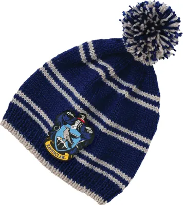 Produktbild von Harry Potter Hogwarts Bommelmütze Strickset mit Ravenclaw Design für Erwachsene