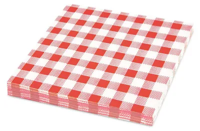 Produktbild von 400x Servietten Prägeservietten 33 x 33 cm 1-lagig KARO rot