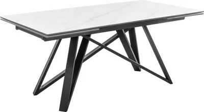 Produktbild von Kulissen-Esstisch >Charly< ausziehbar, weiß, schwarz - 180/280x75x95 (BxHxT)