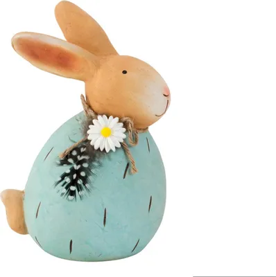 Produktbild von Mel-O-Design Osterhase schlüft aus Ei ca. 17 cm blaues Ei