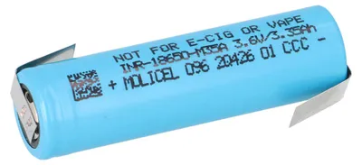 Produktbild von Molicel INR18650-M35A 18650 Li‑Ion Zelle 3500 mAh 10 A Z‑Lötfahne Flat Top