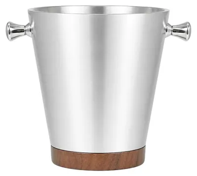 Produktbild von Champagnerkübel aus Holz und Silber, 20,5 × 20,5 × 24,5 cm