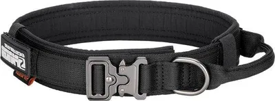 Immagine prodotto di Collare tattico in nylon con chiusura metallica e maniglia, nero, regolabile, stile militare