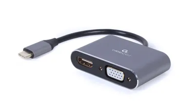 Obrázok produktu pre gembird USB Typ-C auf HDMI + VGA Adapter, spacegrau