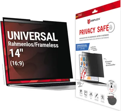 Immagine prodotto di Displex PRIVACY SAFE filtro privacy rimovibile a 2 vie per Laptop/ Notebook (senza cornice) 14'' (16:9)