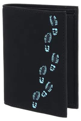 Immagine prodotto di oxmox portafoglio New Cryptan RFID Protect Kombibörse Footsteps Print Cyan Black nero
