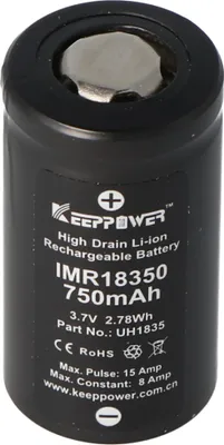 Produktbild von Keeppower IMR18350 - 750mAh, 3,7V (8A) Li-Ion-Akku