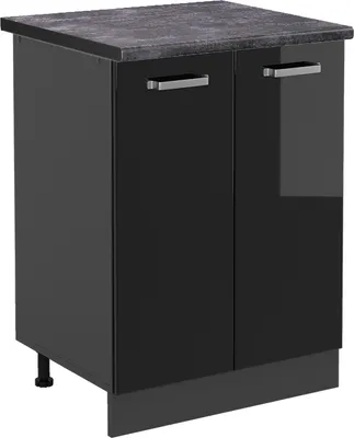 Image de Meuble bas de cuisine Vicco R-Line Noir Haute brillance 60cm , PT Anthracite, Model 46073