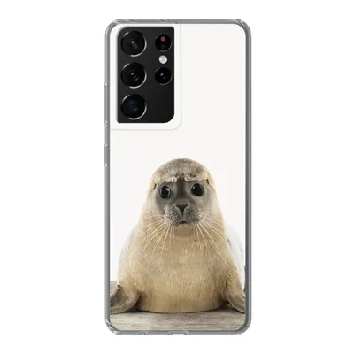 Produktbild von MuchoWow® Handyhülle Schutzhülle Hülle für Samsung Galaxy S21 Ultra Robbe - Tiere - Kinder - Jungen - Mädchen - Kinder Silikon Softcase Handy Hülle - Mobiltelefon