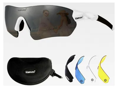 Produktbild von Polarisierte Sport-Sonnenbrille für Radsport mit 5 austauschbaren Gläsern für Männer und Frauen