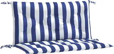 Obrázok produktu pre vidaXL Vankúše na záhradnú lavicu 2 ks. Modro-biele pruhované 100x50x7cm látka