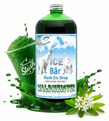 Produktbild von Ice Bär Slush Sirup Waldmeister Geschmack 1L 1:5 AZO & glyzerinfrei