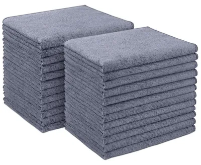 Produktbild von Reinigungstücher Mikrofaser 24 Stück 30,5 x 40,6 cm Grau