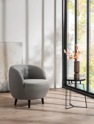Produktbild von LOOKS by Wolfgang Joop Sessel LOOKS XIV made by DOMO Collection Designersessel, Polstersessel, Einzelsessel, Wohnzimmersessel, Webstoff in steel, 72 x 76 cm