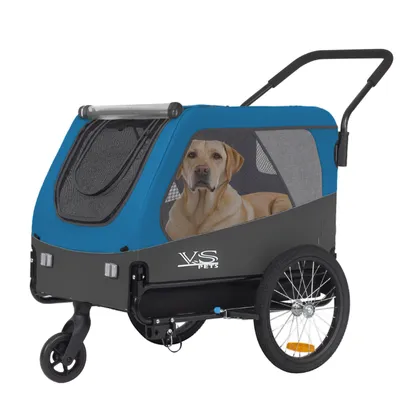 Produktbild von Tiggo VS Pets L Hundeanhänger & Jogger 2-in-1 Hundebuggy, Fahrradanhänger Klappbar,groß ca. 250 Liter Volumen, für Hunde bis 35kg