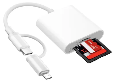 Obrázek produktu pro Čtečka karet 2 v 1, čtečka SD karet pro SD/MicroSD/MMC