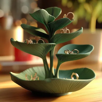 Immagine prodotto di Supporto per gioielli botanici stampato in 3D – Dimensioni: 21 cm