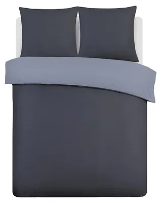Produktbild von TRANKIELO® - Wendbares Bettbezug 155 x 220 cm - 100% Baumwolle - - - Weiche Stoffqualität - Anthrazit/Grau