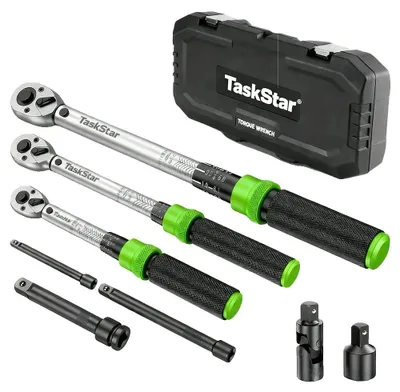 Immagine prodotto di Set di chiavi dinamometriche, attacco da 1/4", attacco da 3/8", attacco da 1/2", precisione ±3%, cricchetto a 72 denti