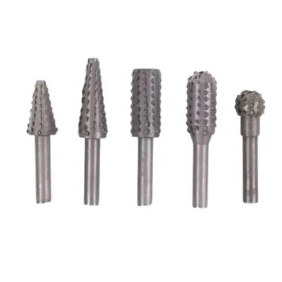 Produktbild von Raspel Bohrraspel Frässtifte Set 5-teilig 6 mm Schaft Hartmetall Fräser für Dremel Proxxon Bohrmaschine Holz Kunststoff Metall