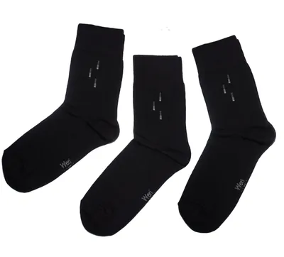 Produktbild von Herren Business Socken 3-er Pack aus Baumwolle Vertikale Streifen Schwarz Größe 39-42