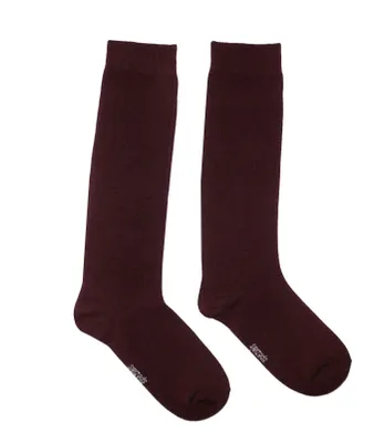 Produktbild von Damen Kniestrümpfe Einfarbig Wein Farben Bordo Größe 35-38