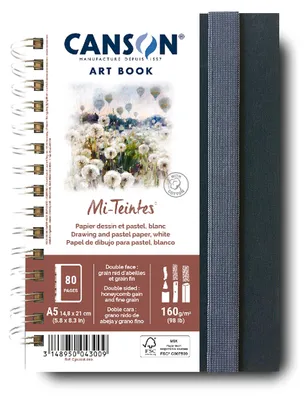 Obrázok produktu pre Skicár CANSON ART BOOK Mi-Teintes DIN A5 biely, 40 listov