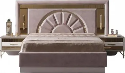 Immagine prodotto di Camera da letto imbottito letto mobili set letto 2x comodini camera degli ospiti 3pcs