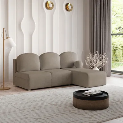Produktbild von Masseno Ecksofa TRAMA mit Schlaffunktion L-Form, Sofa mit Bettkasten, Wohnzimmersofa, Couch, Soffa, Bettsofa, Couchgarnitur- Braun, NEVE 16