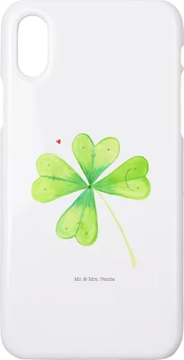 Produktbild von Mr. & Mrs. Panda Iphone 10 Handyhülle Blume Kleeblatt - Weiß - Geschenk, Handy, Motivation, Umzug, Neuanfang, Glück, Hülle, Garten, X, Cover, Glücksbringer