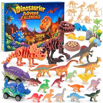 Obrázek produktu pro 2026 Adventní Kalendář Dinosaurus 24 Dní Vánoční Kalendář 24 Dní Dinosauří Dobrodružství Každý Den Překvapení