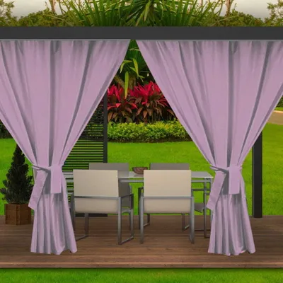 Zdjęcie produktu dla Zasłony ogrodowe 155x220cm fioletowa 2 szt | zasłony do ogrodu | zasłony zewnętrzne wodoodporne | zasłony na taras balkon | zasłony na zewnątrz