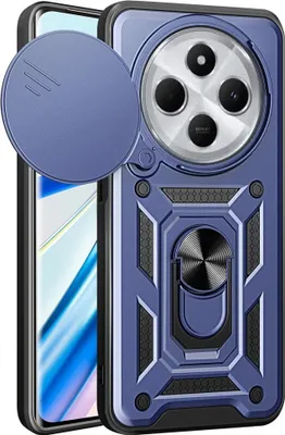 Produktbild von Xiaomi Redmi 14C Hülle - Coverup Armor Ring Ständer Back Cover mit Kamera Schutz - Blau