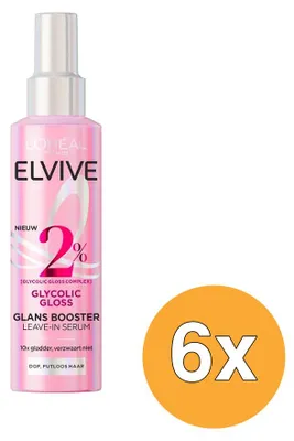Productafbeelding van 6x L'Oréal Paris Elvive Glycolic Gloss Leave In Serum (6 x 150 ml)
