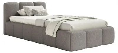 Obrázek produktu pro Selsey Cloudy Low – čalouněná postel 90 x 200 cm, bouclé šedá