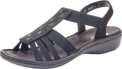 Produktbild von Rieker Komfort Sandalen Schwarz Gummi Damen 362D3630383730 Schwarz 36 EU