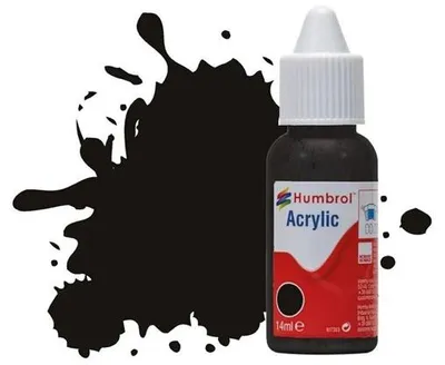 Immagine prodotto di Humbrol DB0201 HUMBROL FLACONE CON CONTAGOCCE ACRILICO 14 ML N. 201 Nero Metallizzato - NUOVO