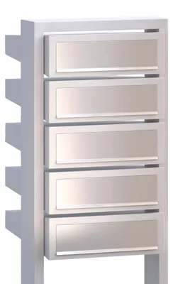 Produktbild von Briefkastenanlage Stairs for Five in Weiß mit Edelstahlklappe