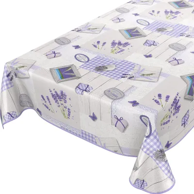 Produktbild von Tischdecke Wachstuch Retro Grau Robust Wasserabweisend Breite 140 cm Länge 280 cm