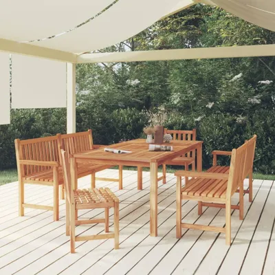 Obrázek produktu pro Maison Exclusive – 5dílná zahradní jídelní souprava z masivního teakového dřeva