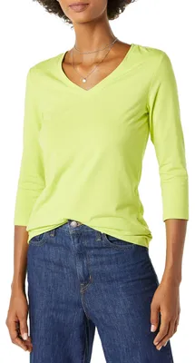 Immagine prodotto di Maglietta da donna a maniche 3/4 e scollo a V, marca Essentials (disponibile anche in taglie forti)