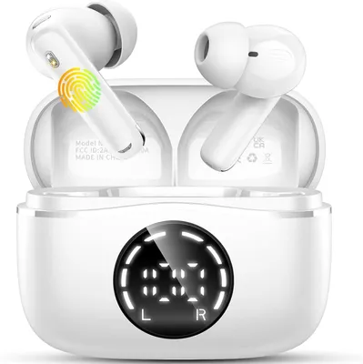 Produktbild von Bluetooth 5.4 In-Ear Kopfhörer Kabellos HiFi Stereo ENC Geräuschunterdrückung LED Display 50 Std Spielzeit IP7 Wasserdicht USB-C
