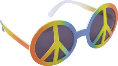 Produktbild von Bristol Novelty Peace Symbol Brille BN2201 (Einheitsgröße) (Regenbogen)
