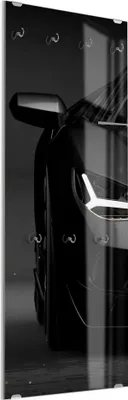 Produktbild von DEQORI Kleiderhaken aus Glas 50x125 cm 'Vorderansicht Sportwagen' Wand Garderobe Haken