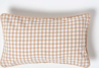 Produktbild von HOMESCAPES Gingham-Kissenbezug aus Baumwolle, 30 x 50 cm, beige