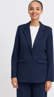 Produktbild von b.young BYRIZETTA Damen Blazer Longblazer Jacke mit Reverskragen und Knopf Regular Fit mit Stretch