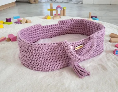 Produktbild von BOHO Puppenwagen handgefertigt in Lavendel 47 cm