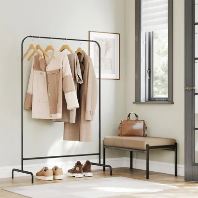 Produktbild von EUGAD Wäscheständer, Garderoben Ständer, Kleiderstange Schwarz, 99x46x153cm