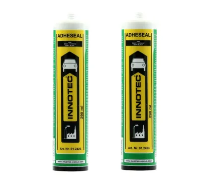 Immagine prodotto di 2 pezzi Innotec Adheseal nero Adesivo e sigillante a base di polimeri MS - adesivo anche su materiali delicati - sovraverniciabile bagnato su bagnato